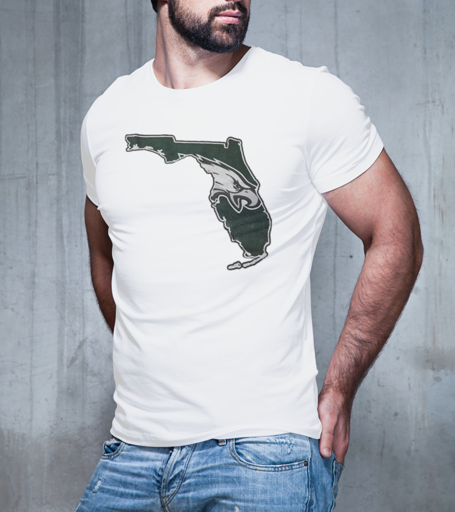 Philadelphia Eagles Florida Map Bleeds Green T-Shirt