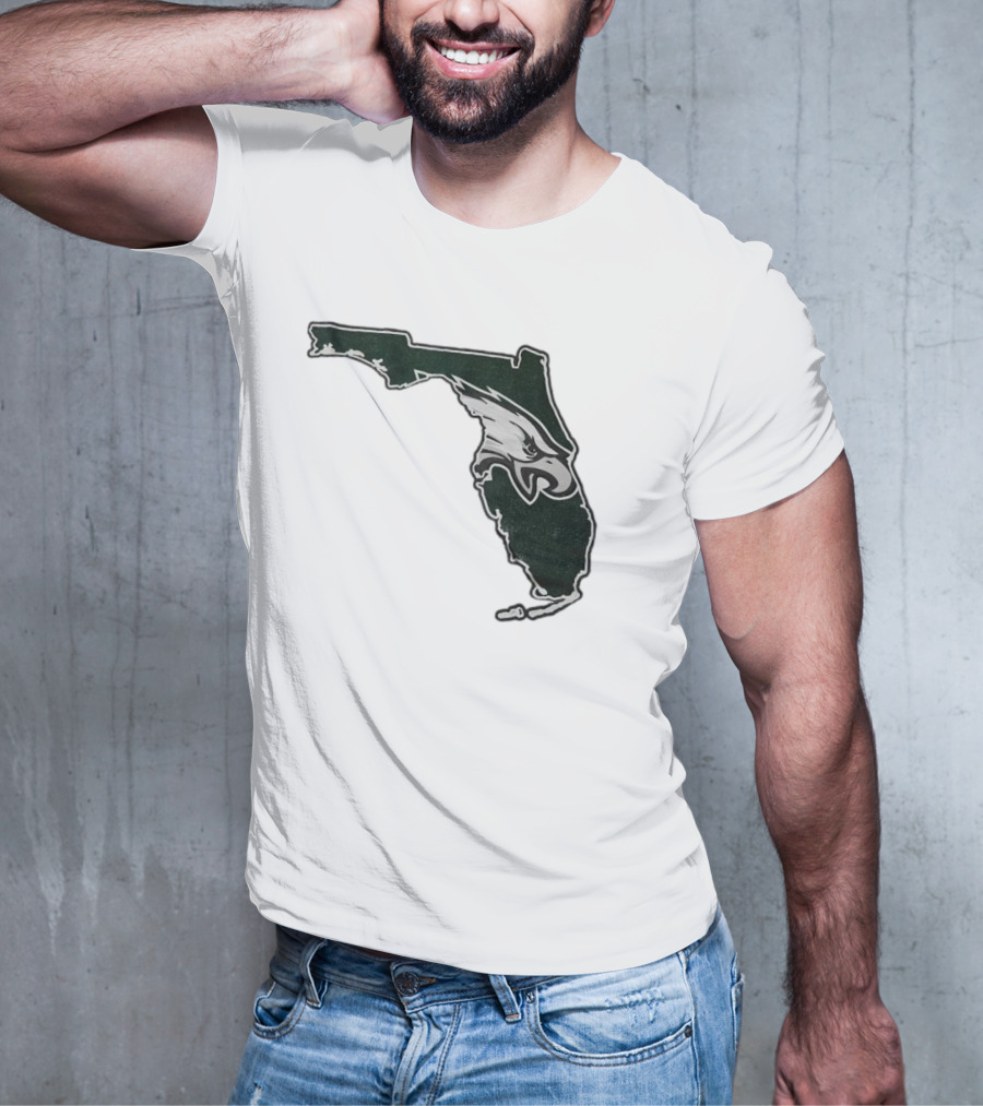 Philadelphia Eagles Florida Map Bleeds Green T-Shirt