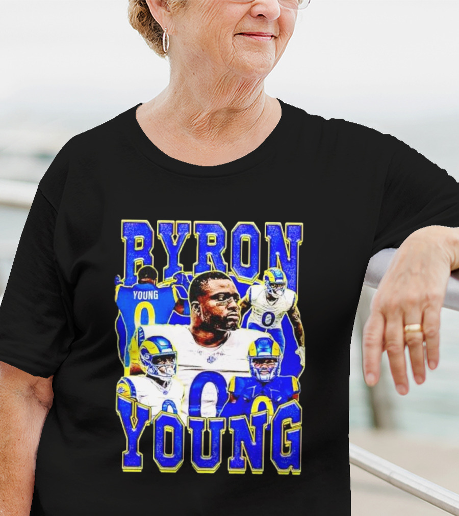 Byron Young Los Angeles Rams Picture Collage T-Shirt