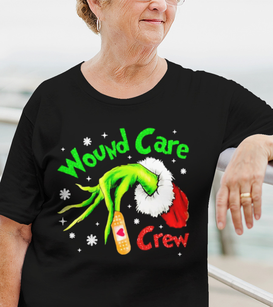 Wound Care Crew Grinch Hand Merry Christmas T-Shirt