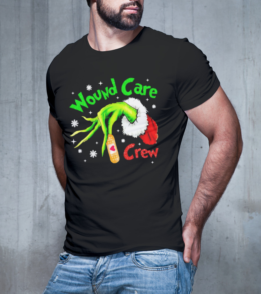 Wound Care Crew Grinch Hand Merry Christmas T-Shirt