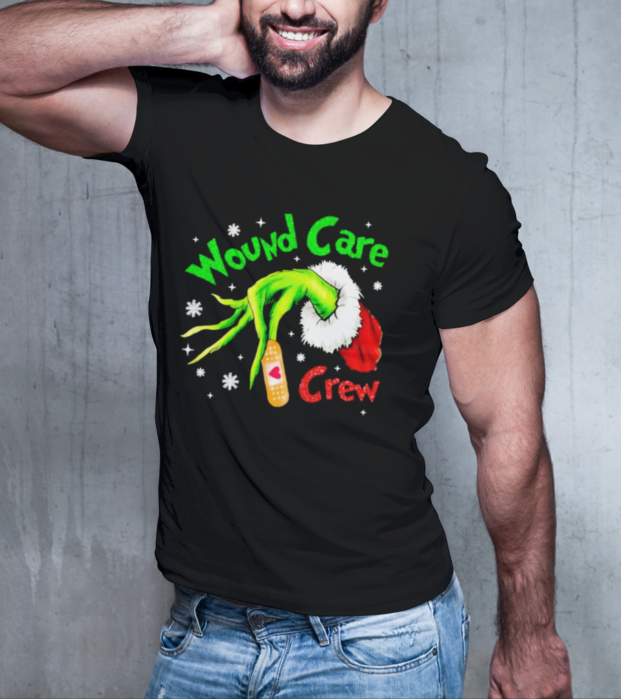 Wound Care Crew Grinch Hand Merry Christmas T-Shirt
