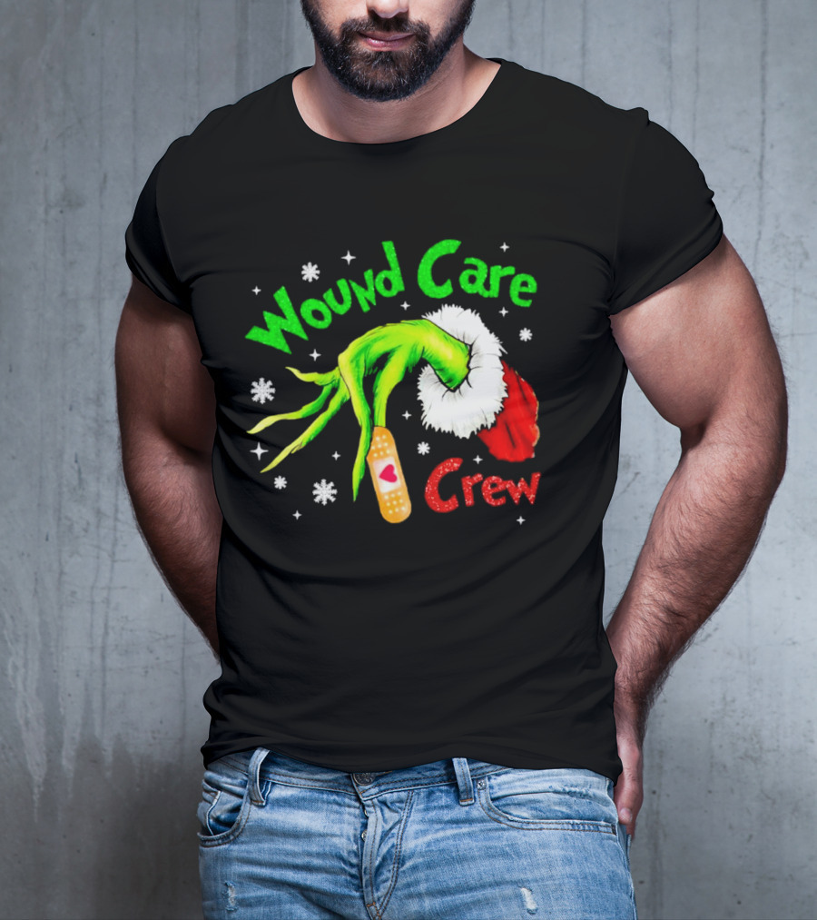 Wound Care Crew Grinch Hand Merry Christmas T-Shirt