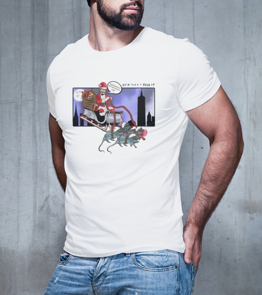 Josh Saves Christmas Chupacabras Sled New York City Skyline T-Shirt