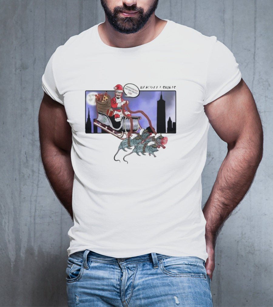 Josh Saves Christmas Chupacabras Sled New York City Skyline T-Shirt