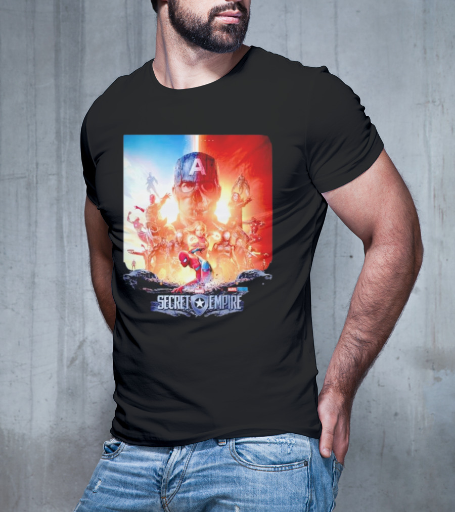 Marvel Secret Empire Captain America A Hydra Battle With Spider-Man And Avengers T-Shirt