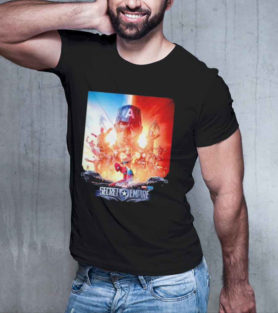 Marvel Secret Empire Captain America A Hydra Battle With Spider-Man And Avengers T-Shirt
