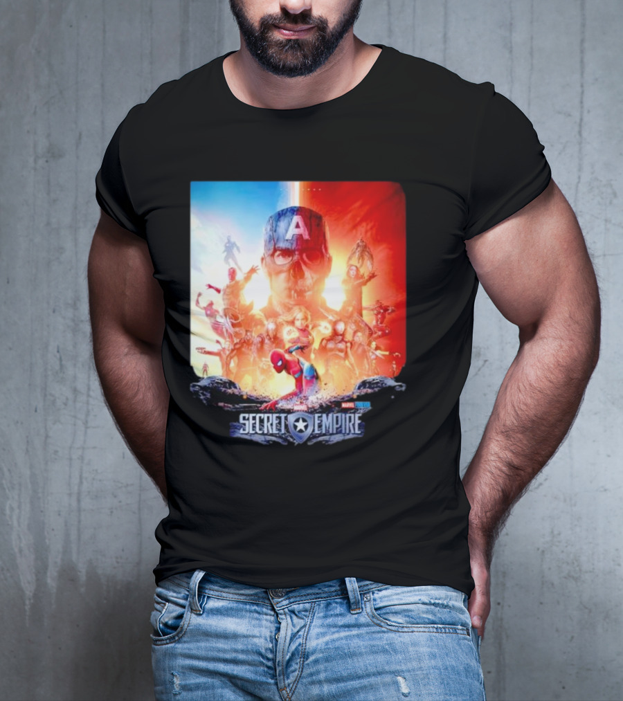 Marvel Secret Empire Captain America A Hydra Battle With Spider-Man And Avengers T-Shirt