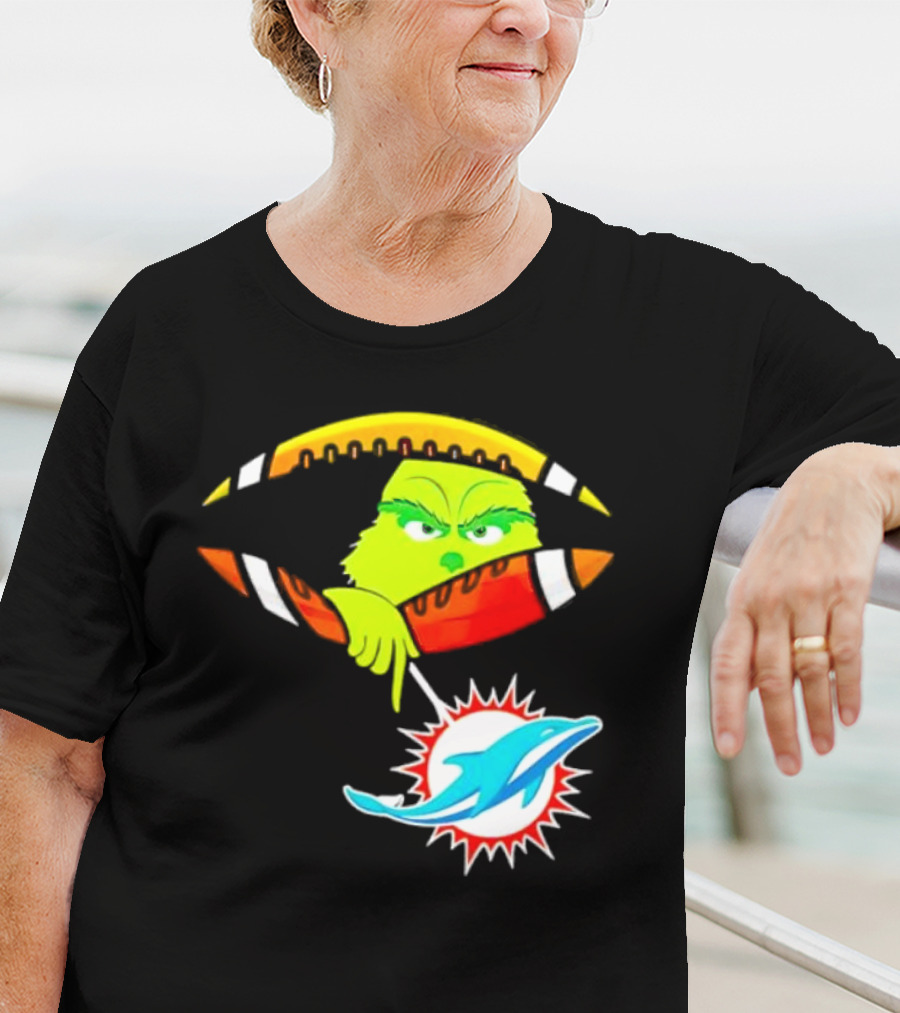 Miami Dolphins Grinch Football Fan Zipper T-Shirt