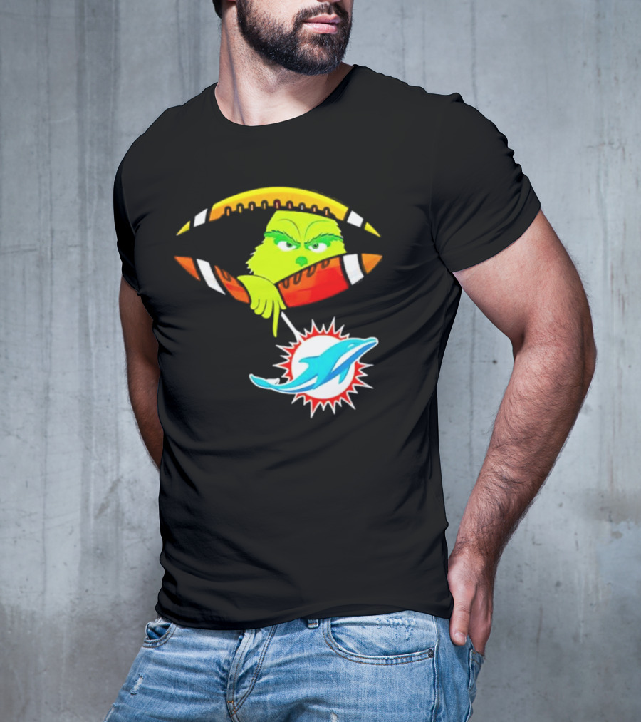 Miami Dolphins Grinch Football Fan Zipper T-Shirt