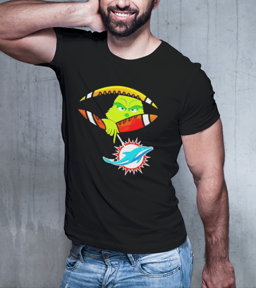 Miami Dolphins Grinch Football Fan Zipper T-Shirt