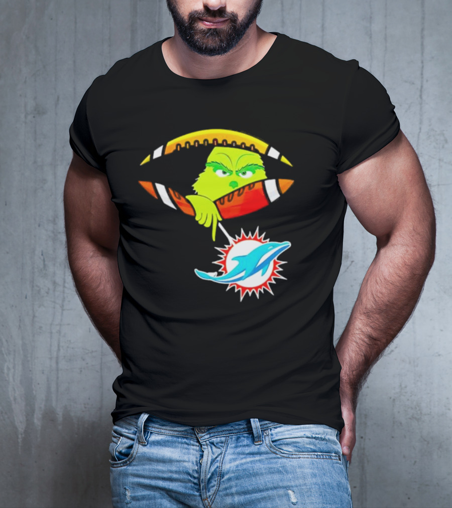 Miami Dolphins Grinch Football Fan Zipper T-Shirt