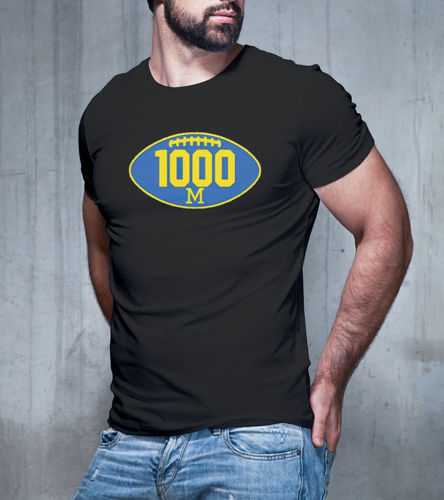 Michigan 1000 Wins Football M T-Shirt