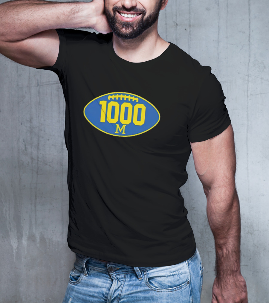 Michigan 1000 Wins Football M T-Shirt
