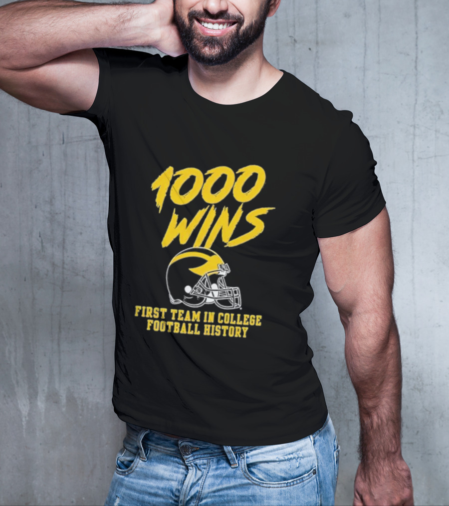 Michigan Wolverines 1000 Wins First Team In College Football History Helmet T-Shirt