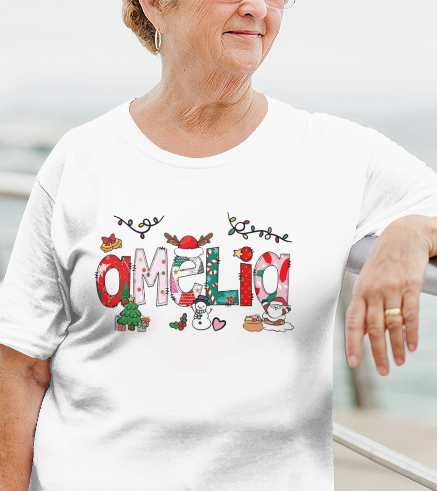 Personalized Christmas Decor Custom Name Amelia T-Shirt