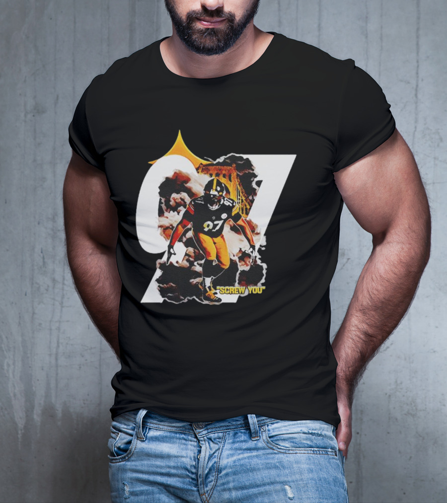 Cameron Heyward Screw You 97 Pittsburgh Steelers Steel City Skyline T-Shirt