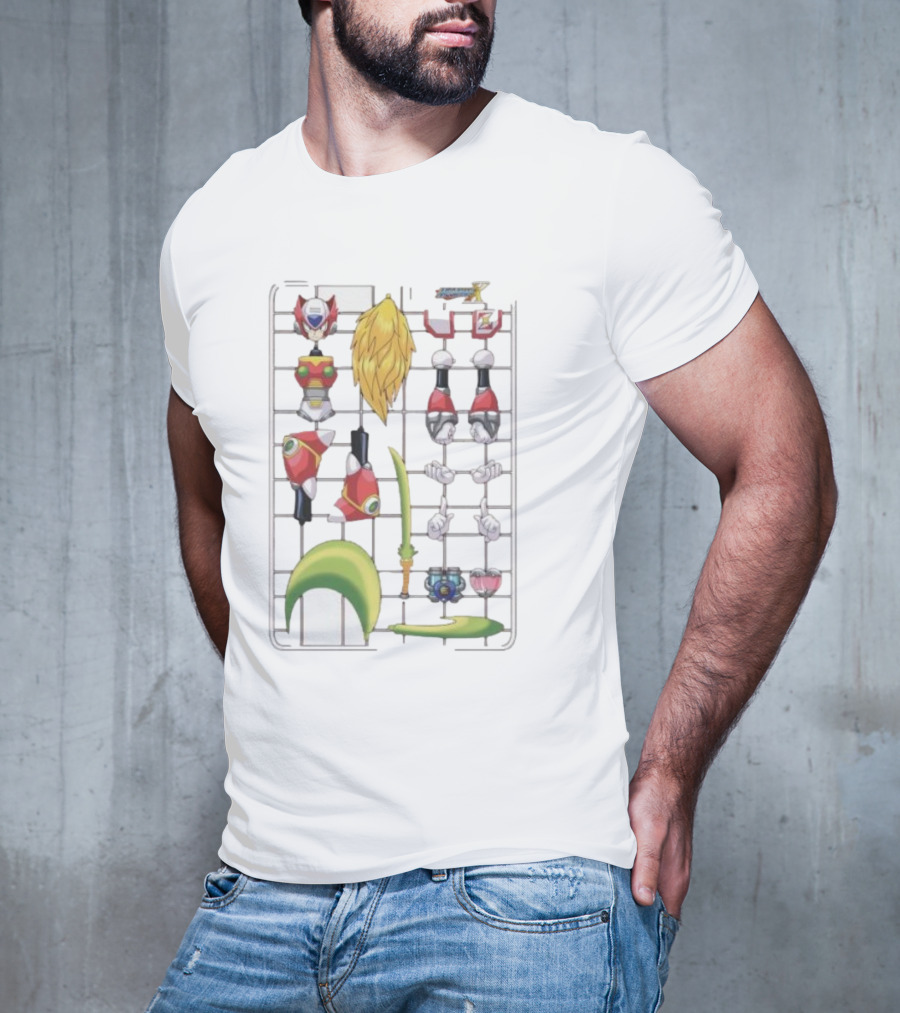Capcom Megaman Zero Model Kit Elements Tekno Edizioni Parts Assembly T-Shirt