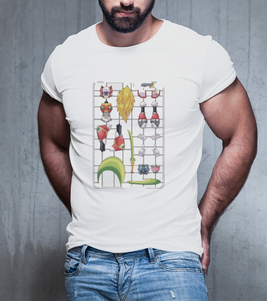 Capcom Megaman Zero Model Kit Elements Tekno Edizioni Parts Assembly T-Shirt