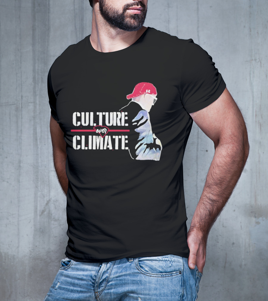 CULTURE OVER CLIMATE Red Cap Figure T-Shirt