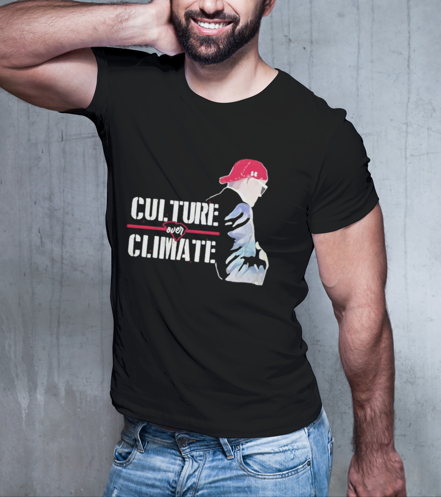 CULTURE OVER CLIMATE Red Cap Figure T-Shirt