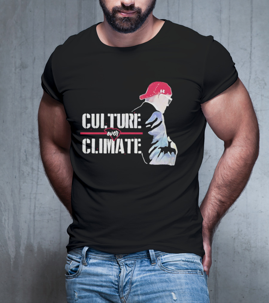 CULTURE OVER CLIMATE Red Cap Figure T-Shirt