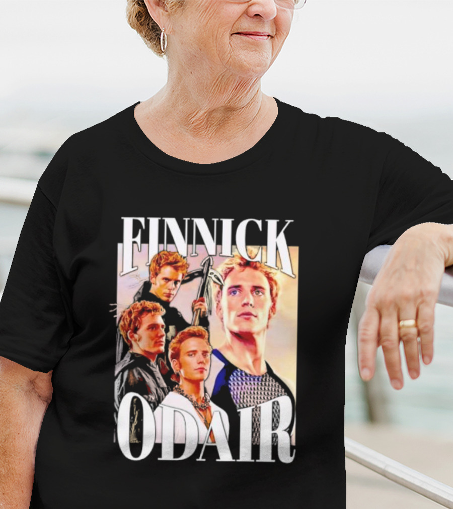 Finnick Odair Character Collage With Weaponry Elements T-Shirt