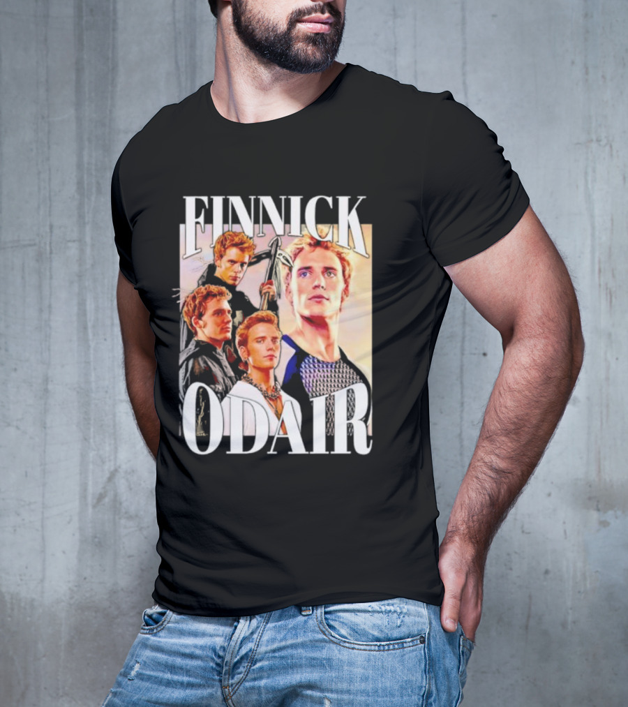 Finnick Odair Character Collage With Weaponry Elements T-Shirt