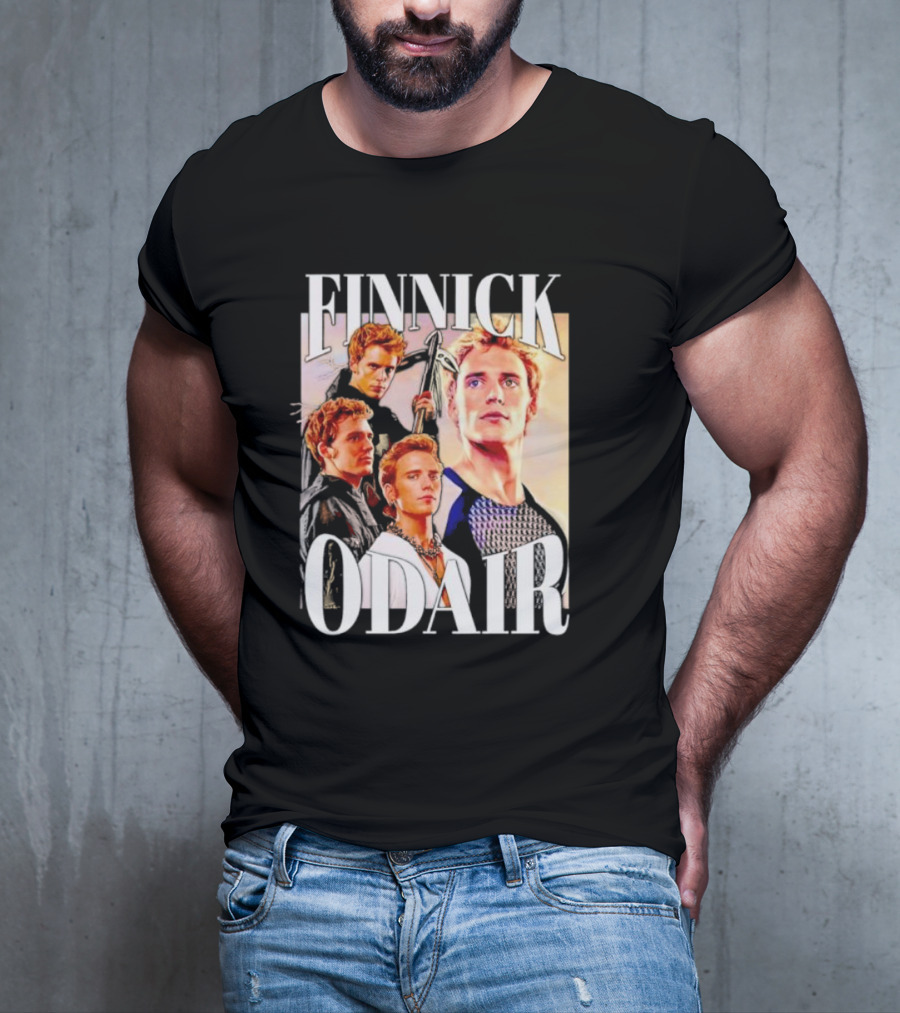 Finnick Odair Character Collage With Weaponry Elements T-Shirt