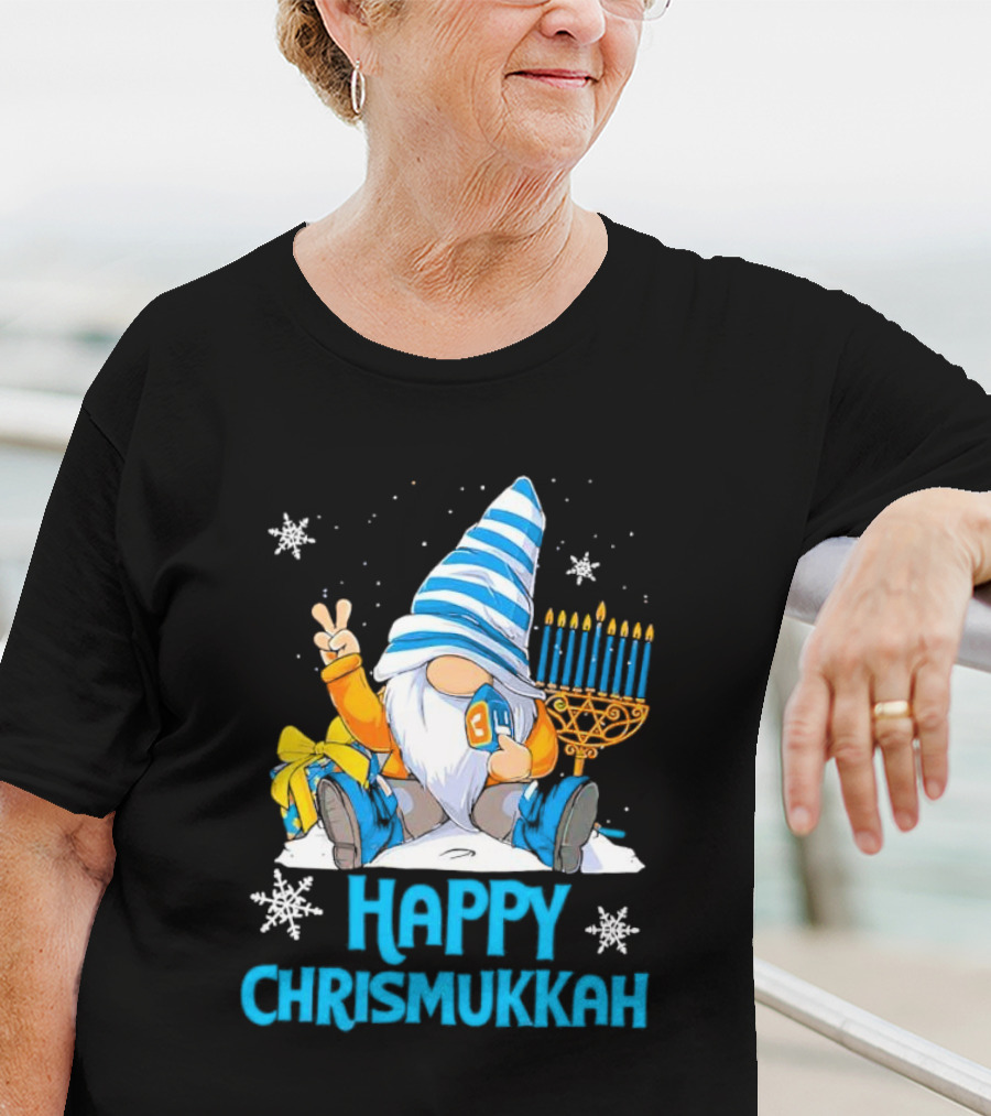 Happy Chrismukkah Gnome Menorah Snowflakes T-Shirt