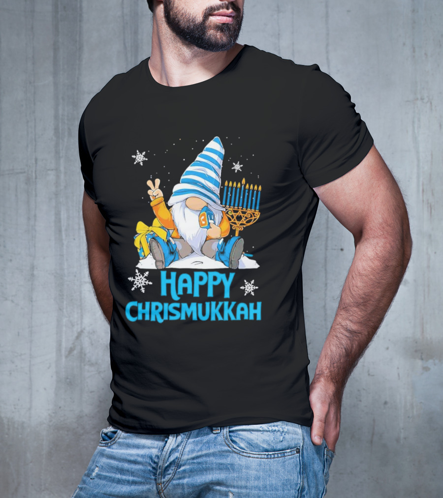 Happy Chrismukkah Gnome Menorah Snowflakes T-Shirt