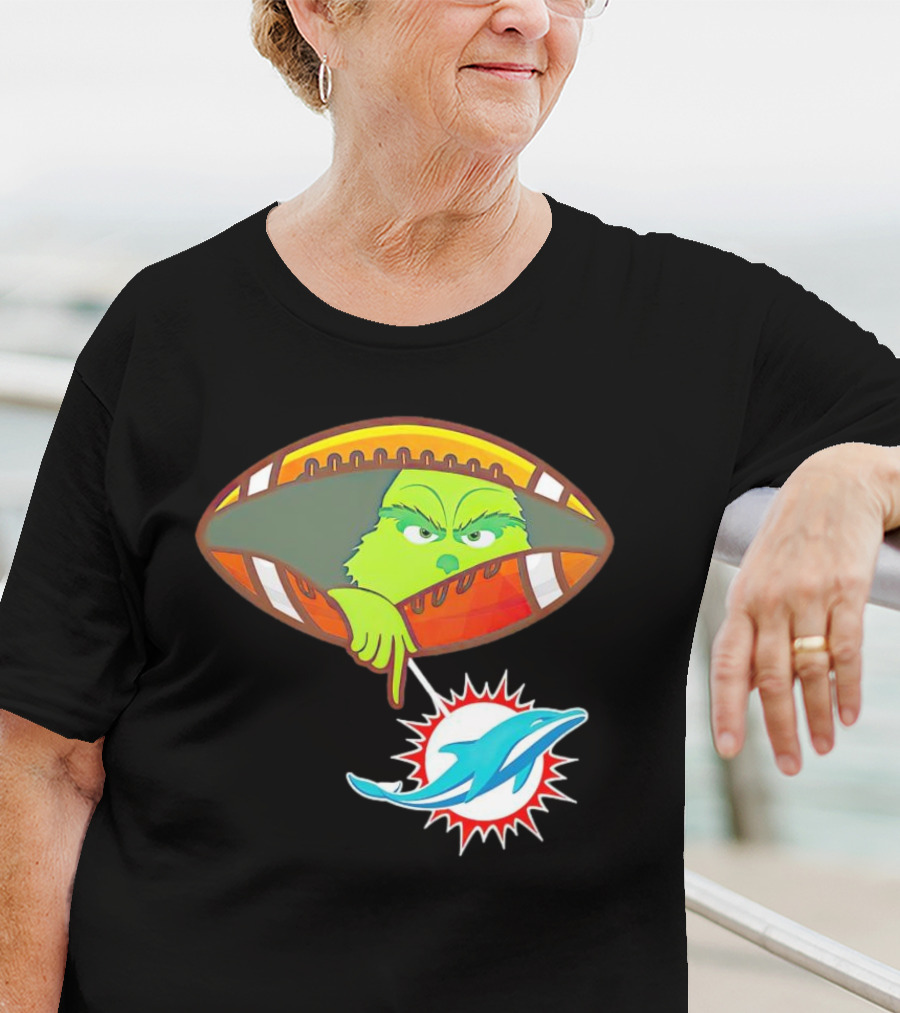 Grinch Ew Miami Dolphins Football T-Shirt