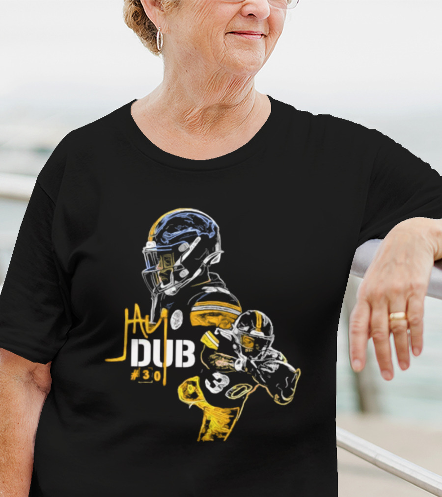 Jaylen Warren Jay Dub #30 Football Highlight Sketch T-Shirt