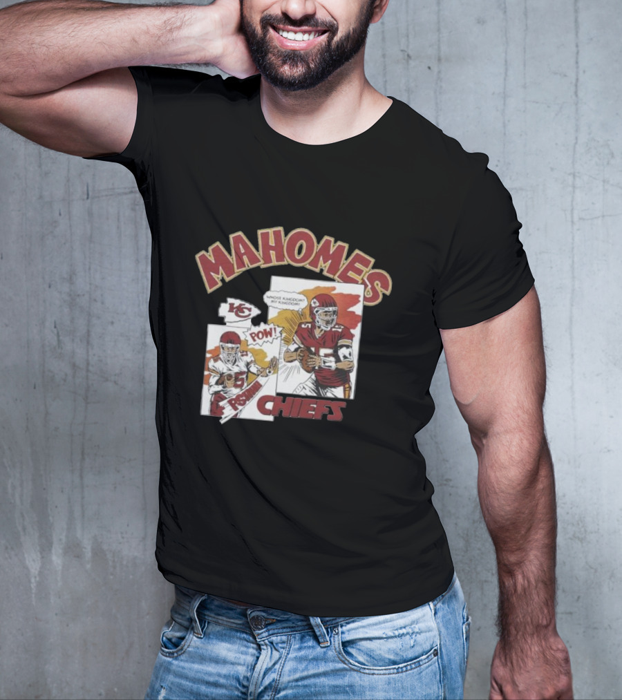 Kansas City Chiefs POW Mahomes Comic Book Whose Kingdom My Kingdom T-Shirt