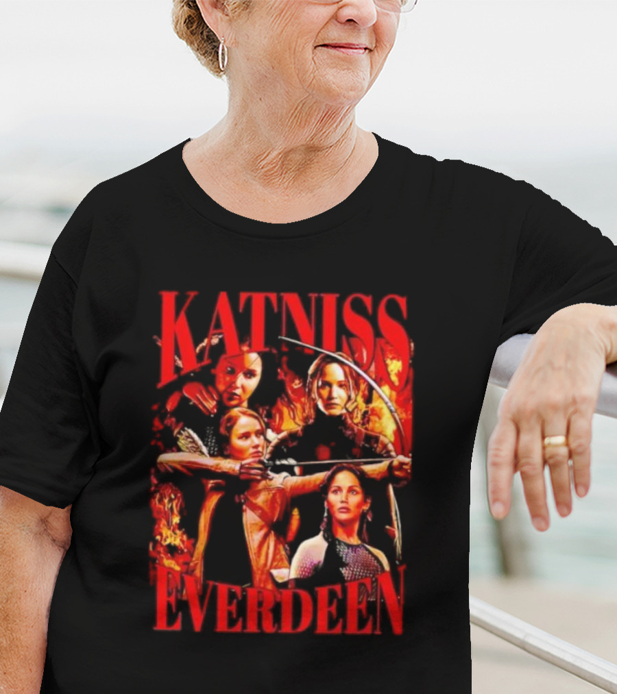 Katniss Everdeen Fiery Bow And Arrow Montage T-Shirt