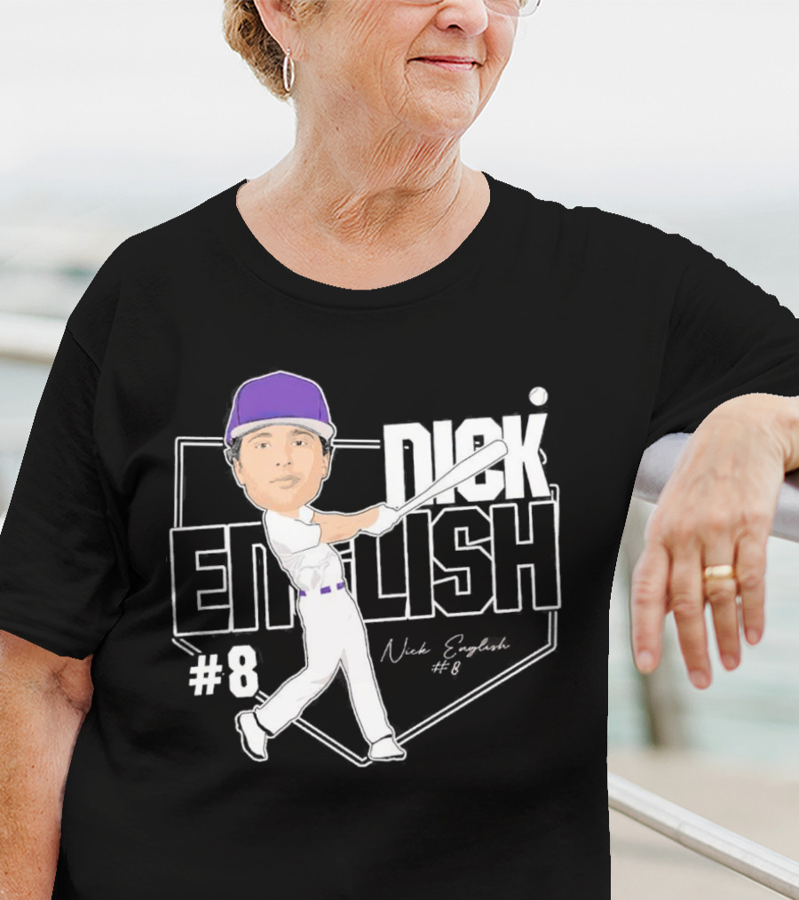 Nick English Caricature Signature Baseball Nick English #8 T-Shirt