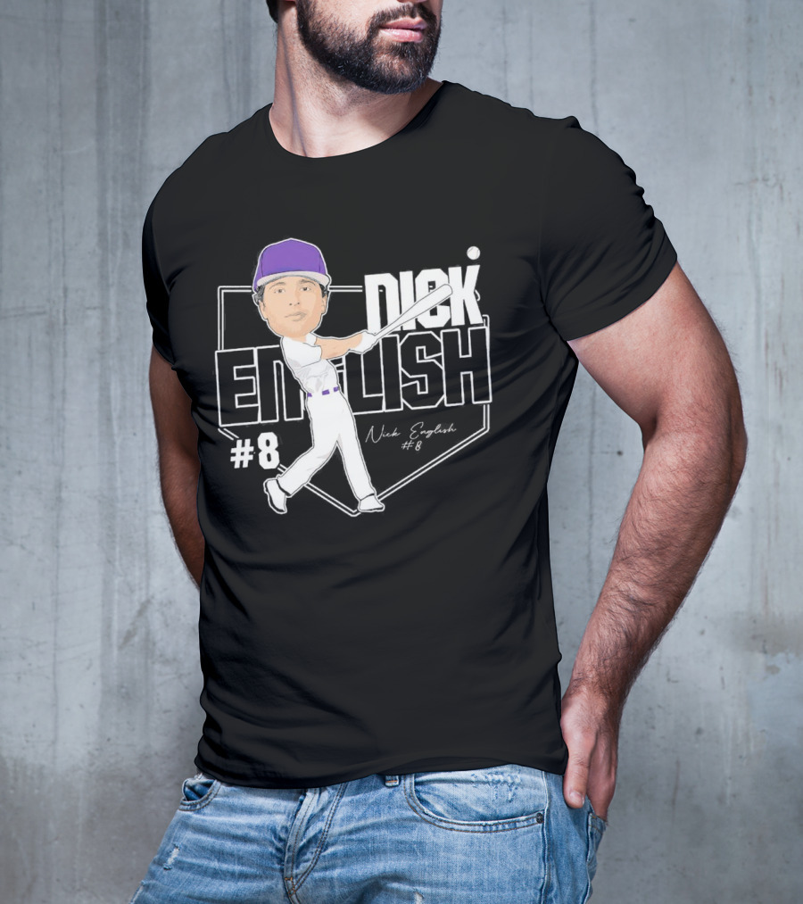 Nick English Caricature Signature Baseball Nick English #8 T-Shirt