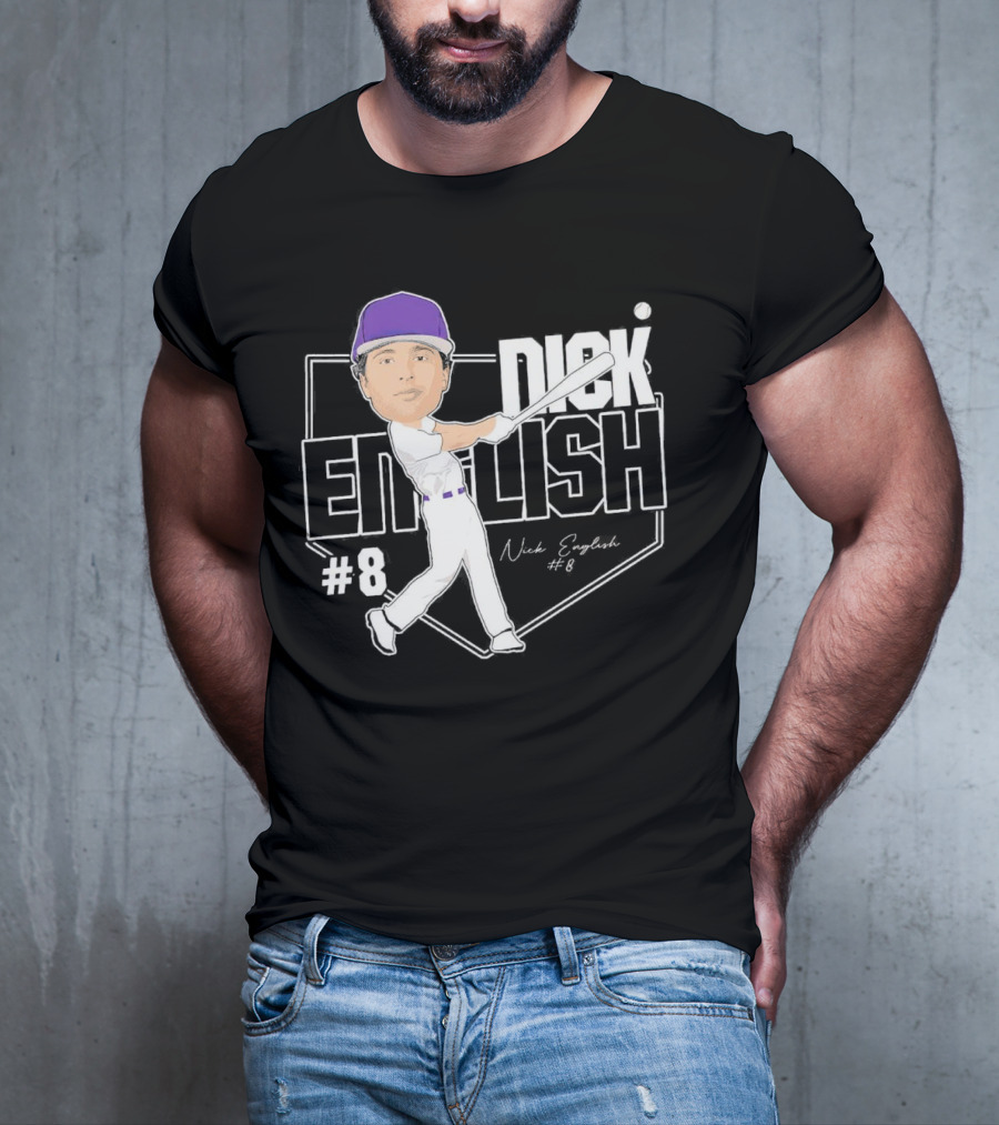 Nick English Caricature Signature Baseball Nick English #8 T-Shirt