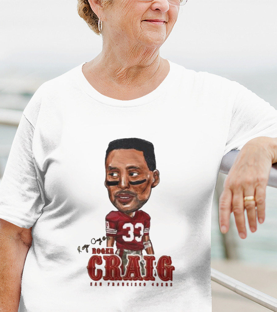Roger Craig San Francisco 49ers 33 Big Head Character T-Shirt