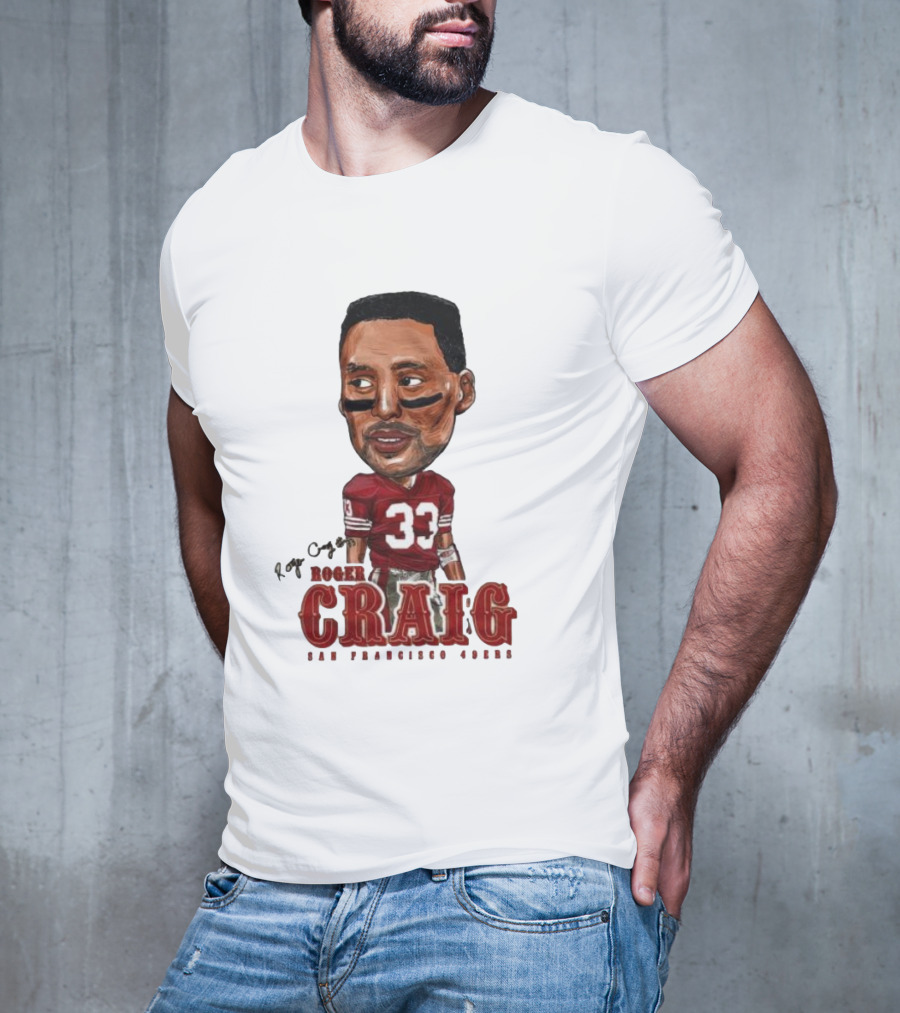 Roger Craig San Francisco 49ers 33 Big Head Character T-Shirt