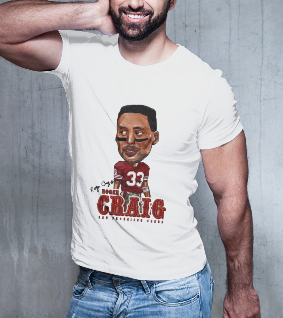Roger Craig San Francisco 49ers 33 Big Head Character T-Shirt