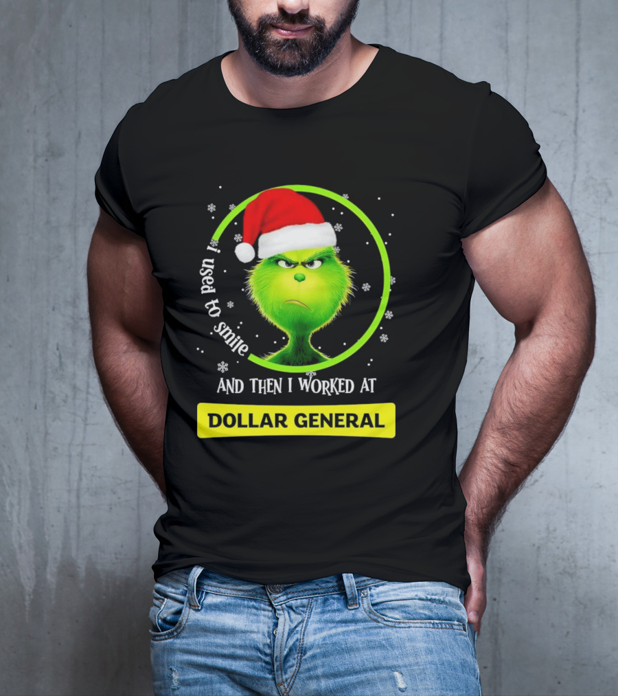Santa Grinch I Used To Smile And Then I Worked At Dollar General Christmas T-Shirt