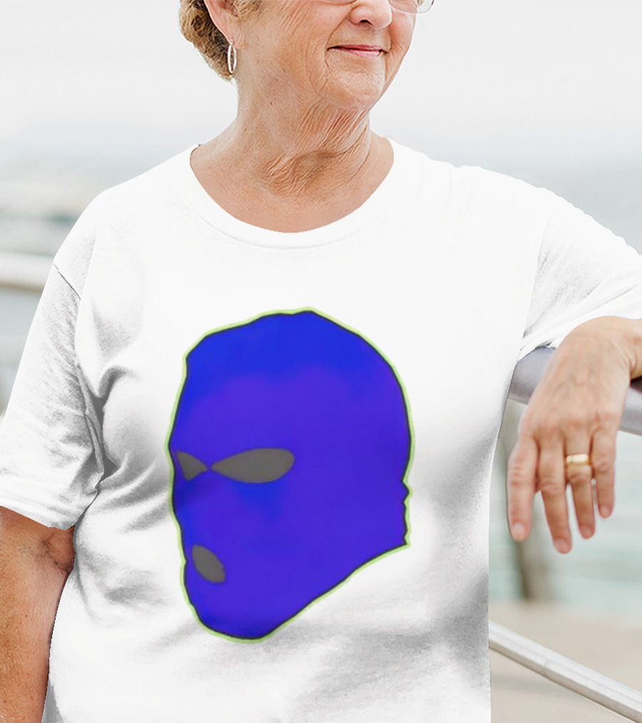 Seahawks Ski Mask Hoodie Graphic Blue Outline T-Shirt