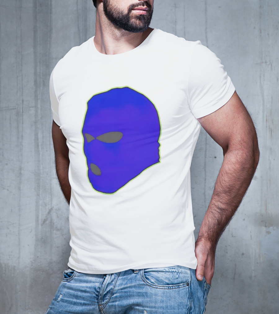 Seahawks Ski Mask Hoodie Graphic Blue Outline T-Shirt