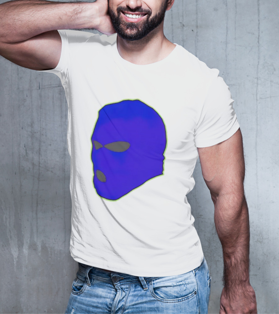 Seahawks Ski Mask Hoodie Graphic Blue Outline T-Shirt