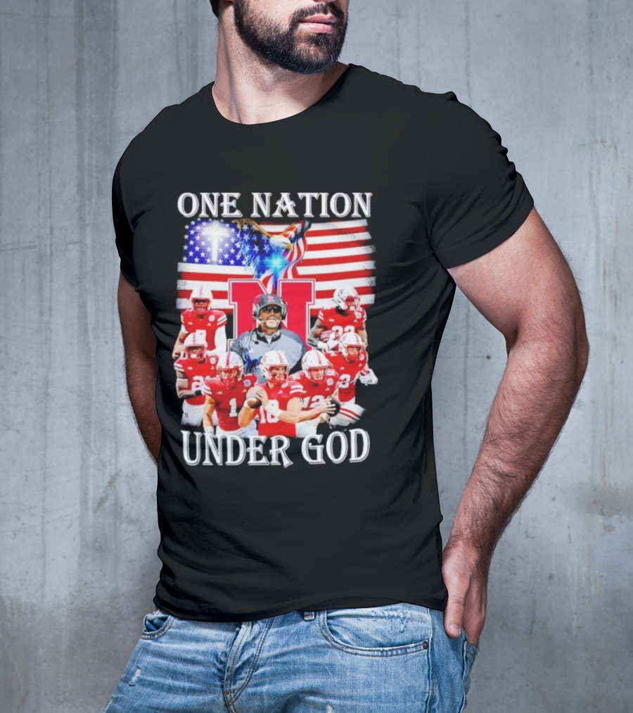 USA Flag One Nation Under God NC State Wolfpack Football Team Players T-Shirt