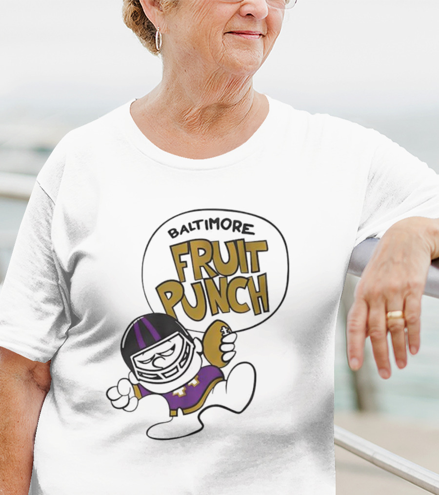 Baltimore Fruit Punch Football Character Purple And Gold T-Shirt