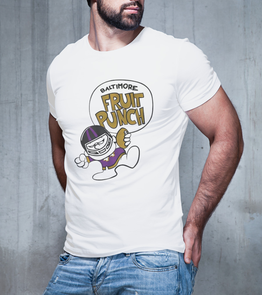 Baltimore Fruit Punch Football Character Purple And Gold T-Shirt