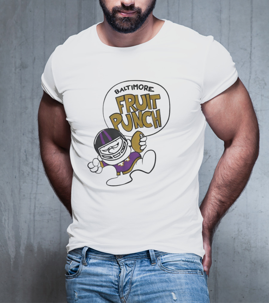 Baltimore Fruit Punch Football Character Purple And Gold T-Shirt