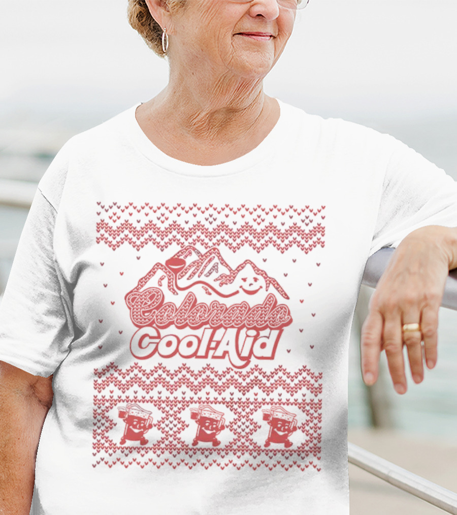 Colorado Cool-Aid Festive Sweater Design With Mountains And Smiling Pitcher T-Shirt